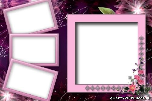 Шаблон для фотошоп - розовая рамка